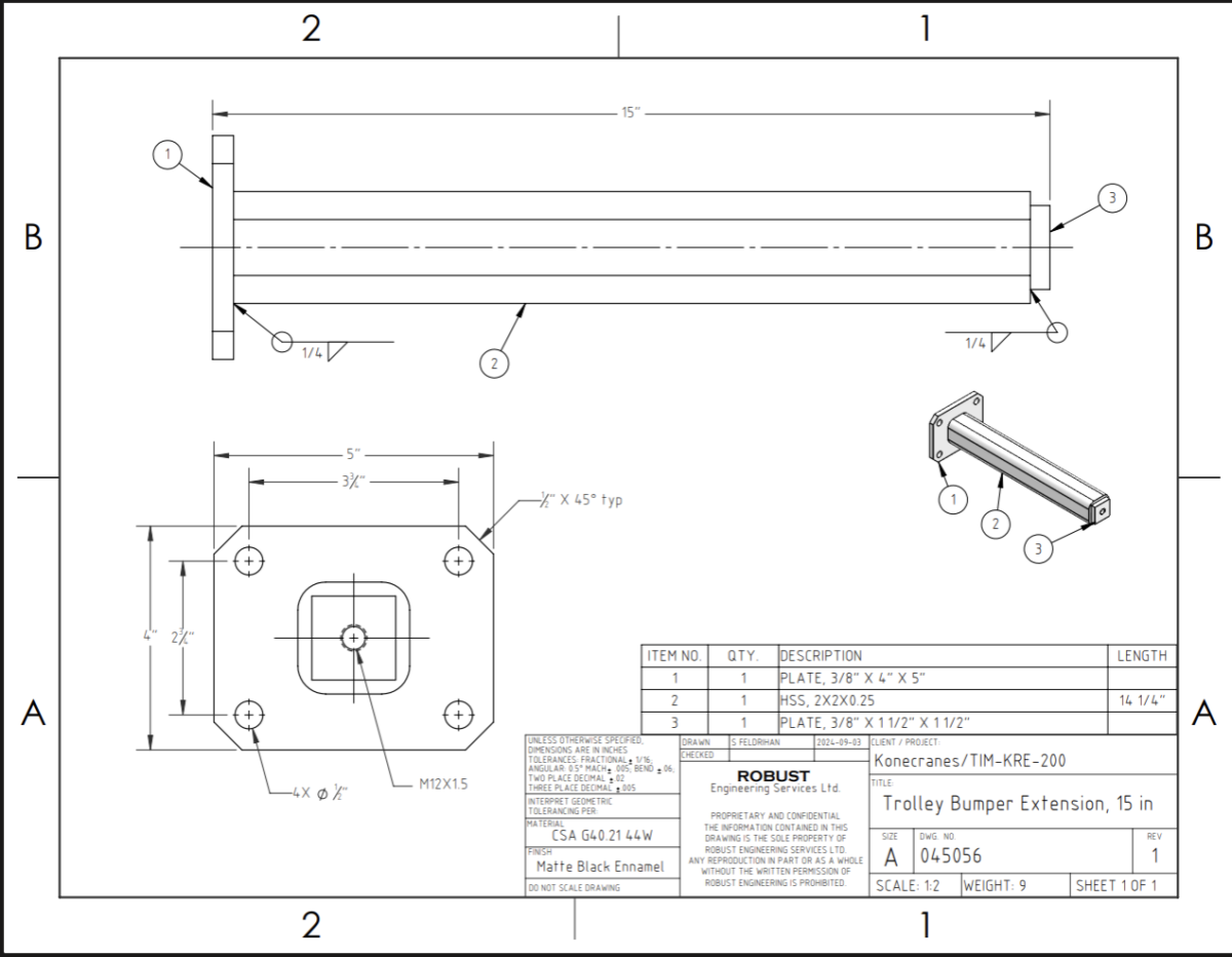 Engineered Drawing Package:  Bumper Extensions
