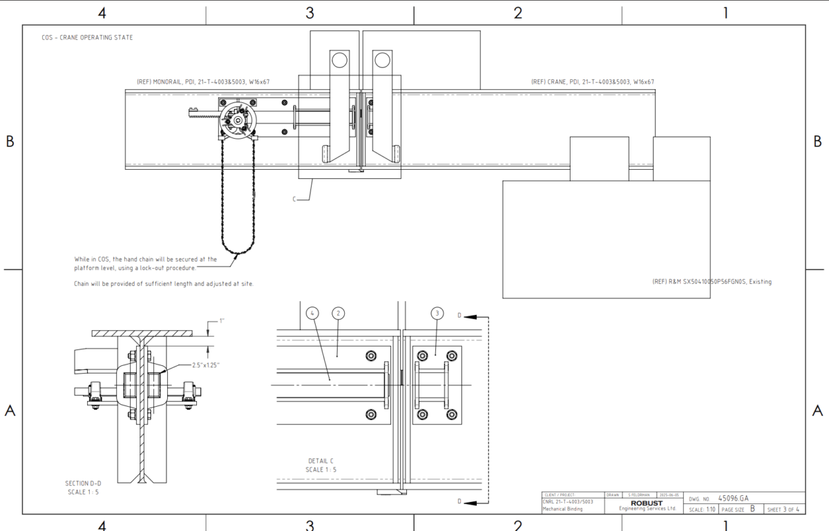 Monorail Technical drawing - Robust Engineering Services